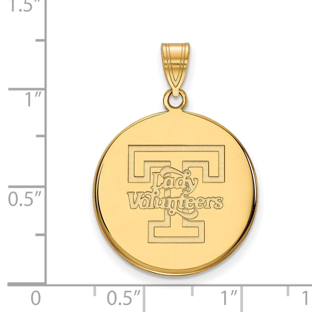 10k Yellow Gold U. of Tennessee Large 'T' Logo Disc Pendant