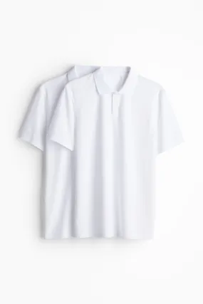 2-pack DryMove™ sports polo shirts - Short sleeve - Regular length - White - Men | H&M GB