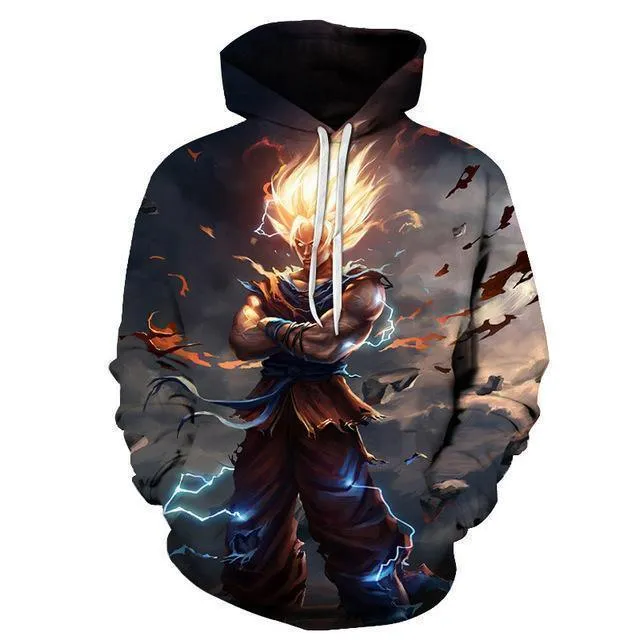 3D Men's Hoodies Burning Head Hoodies