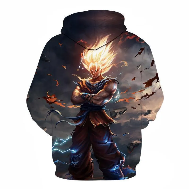 3D Men's Hoodies Burning Head Hoodies