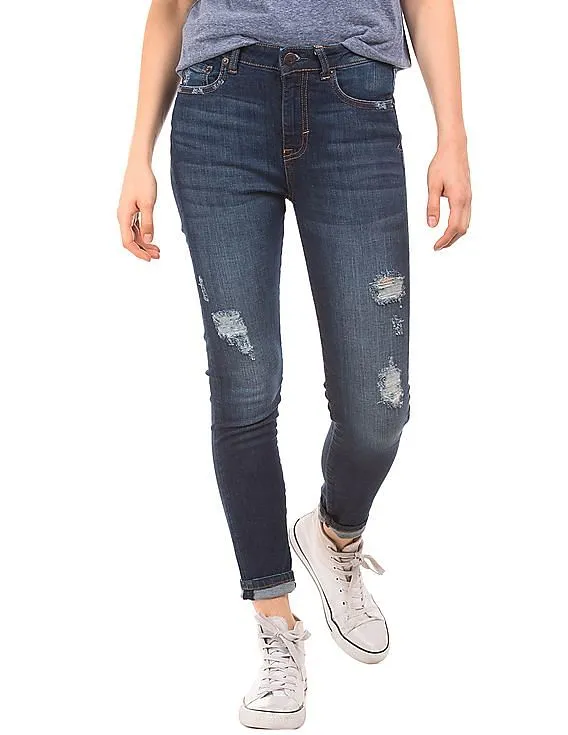 Aeropostale High Rise Ripped Jeans