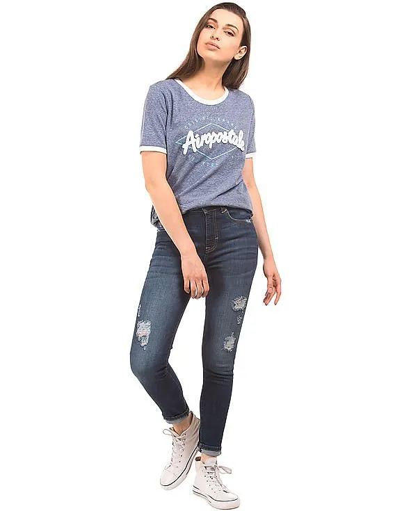 Aeropostale High Rise Ripped Jeans