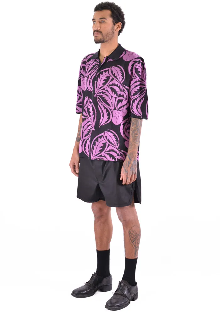 BIELO CAROL KNIT POLO SHIRTS BLACK/PINK