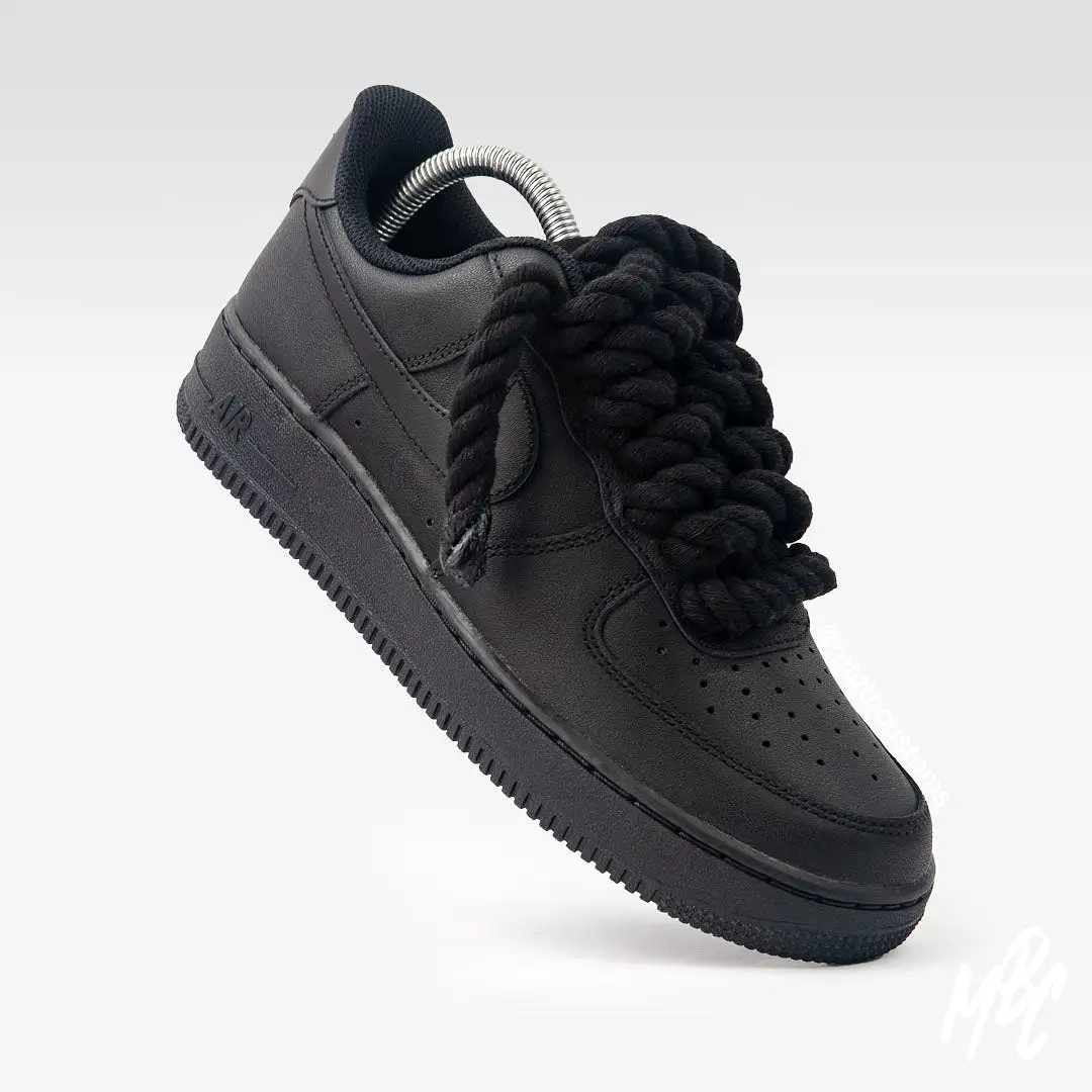 Black Thicc Laces - Black Air Force 1 | UK 6.5