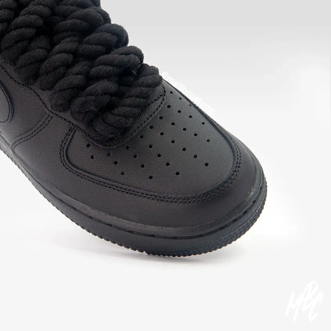 Black Thicc Laces - Black Air Force 1 | UK 6.5