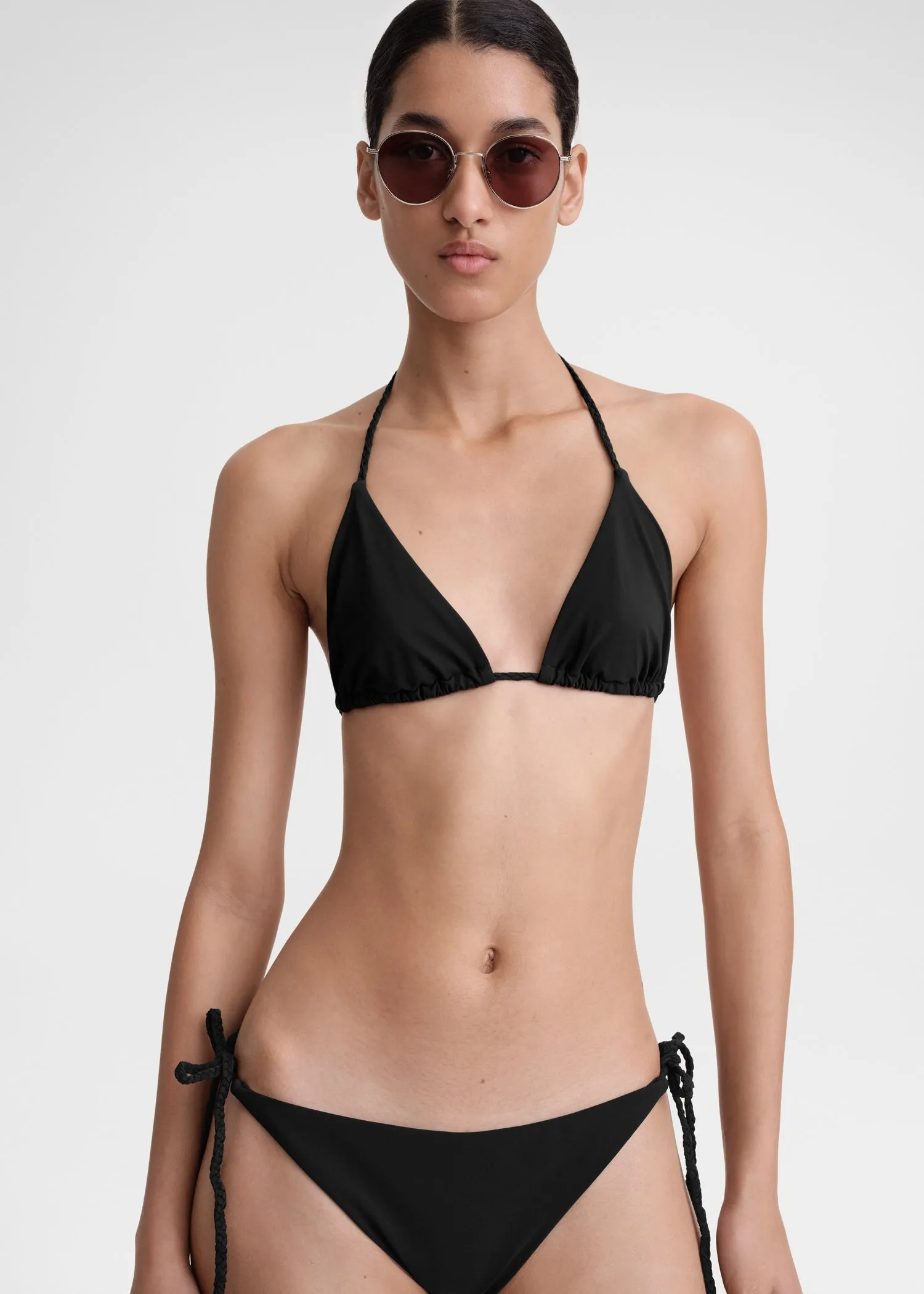 Braid-tie bikini bottoms black