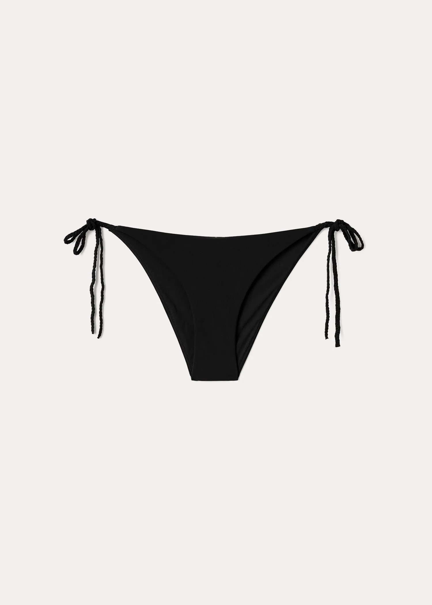 Braid-tie bikini bottoms black