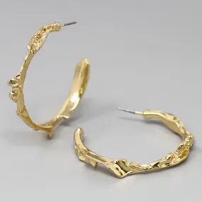 Crumpled Metal Hoop Earrings