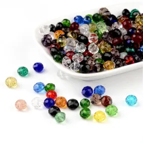 Crystal Glass Beads, Rondelle, Faceted, Assorted, 8mm