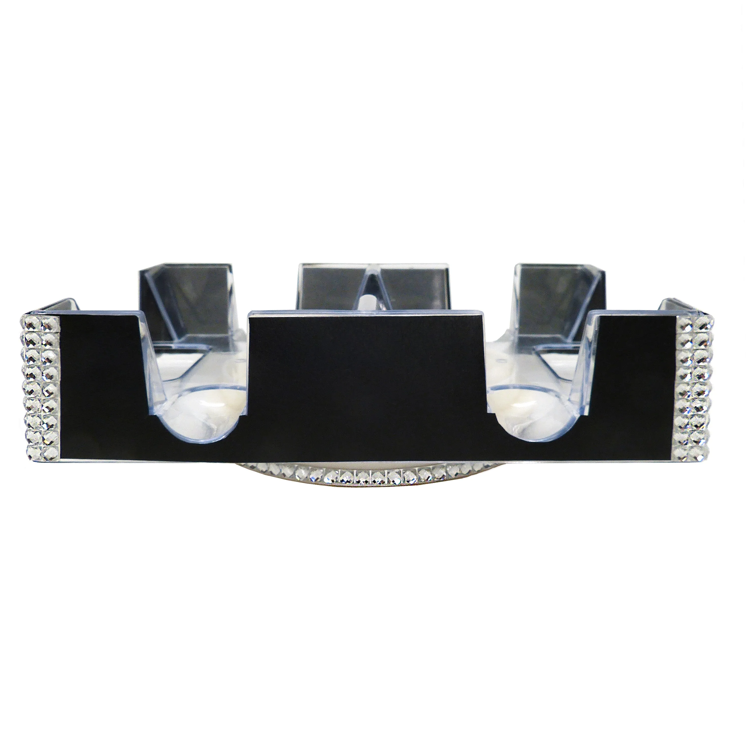 Custom Design Inspired Rhinestone Black Decorated Canasta Spinning Tray