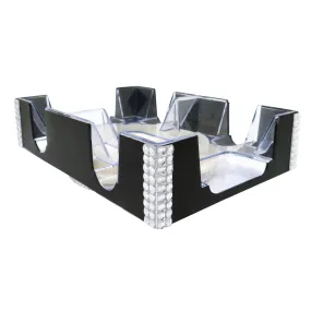 Custom Design Inspired Rhinestone Black Decorated Canasta Spinning Tray