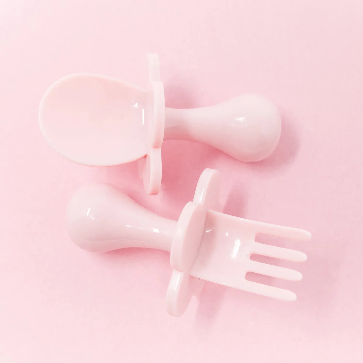 Grabease Stage 2 Self feeding Fork and Spoon Set - Blush Pink