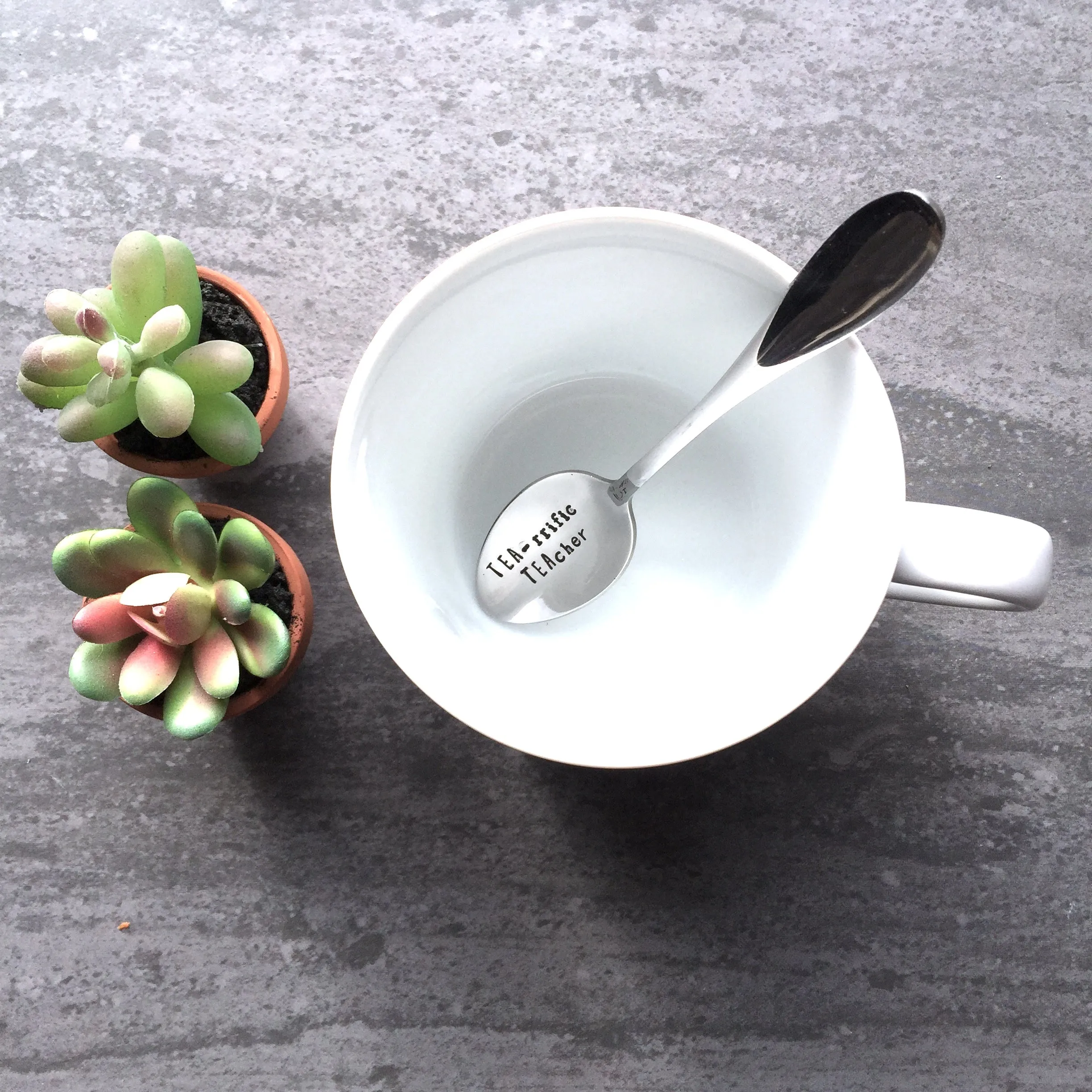 HAND STAMPED TEA-RRIFIC TEACHER SPOON