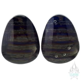 Iridescent Glass Teardrop Plugs