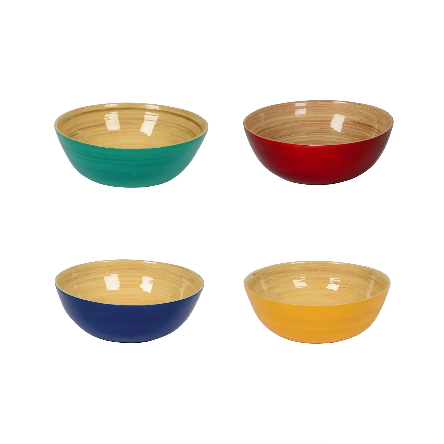 Lacquered Bamboo Bowls, 7 D x 3 H