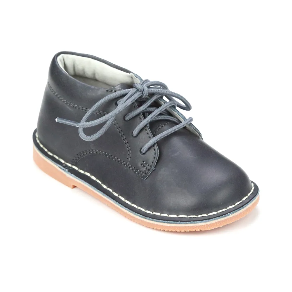 L'Amour Boys Tuck Cognac Leather Lace Up Shoes