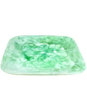 Large Square Tray in Mint Swirl