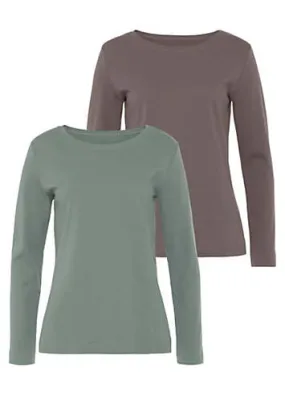 LASCANA Pack of 2 Long Sleeve Tops | Kaleidoscope