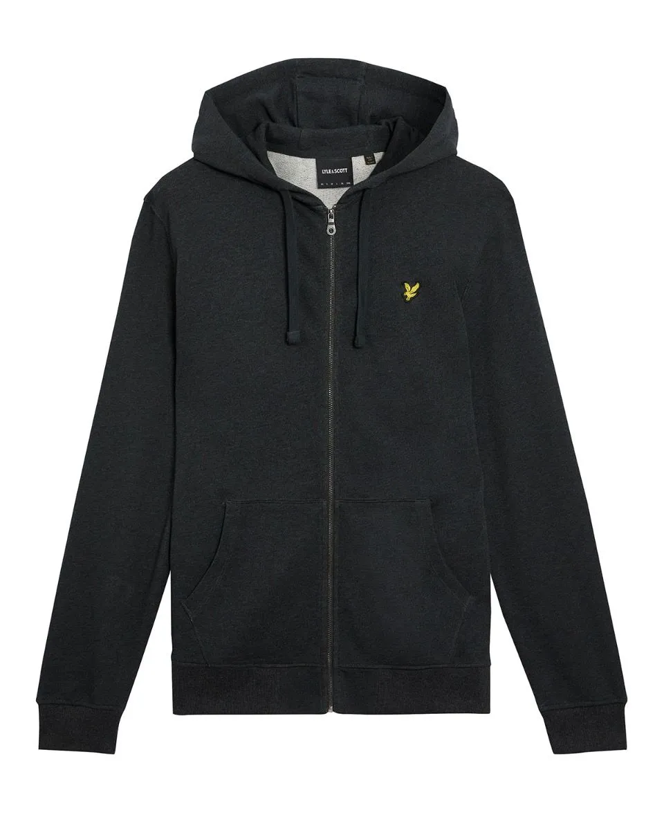 Lyle & Scott Zip Through Hooded Sweatshirts Charcoal