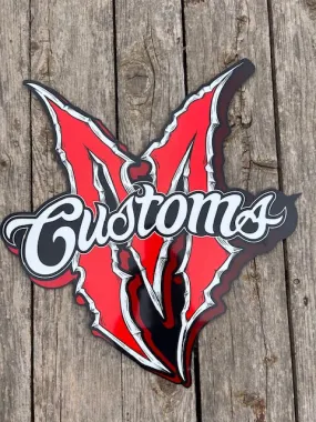 M Metal sign