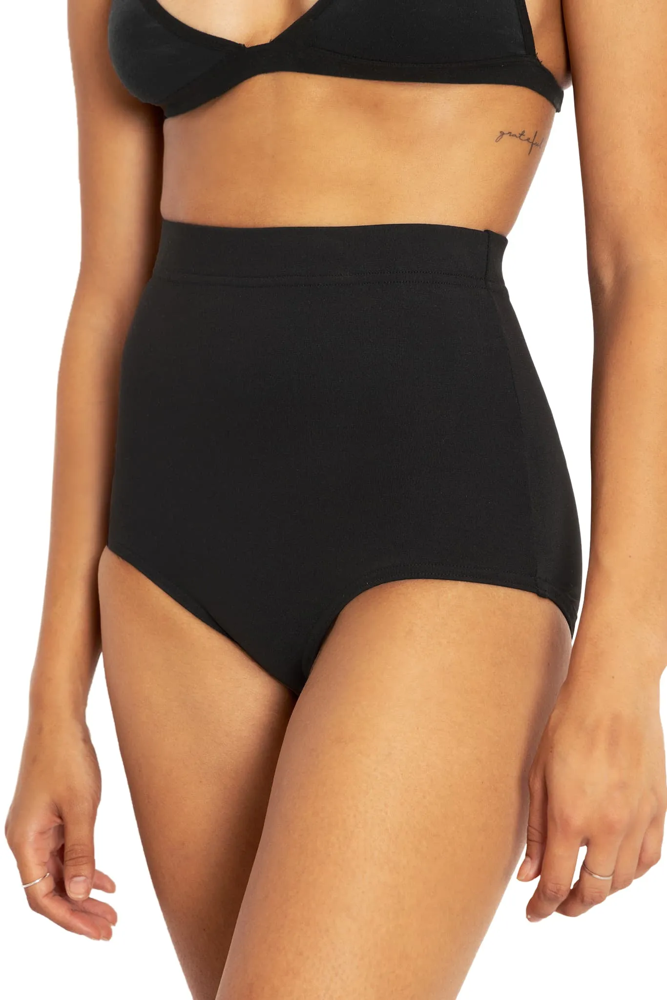 Matte Black High Waisted Nana Suit Bottoms