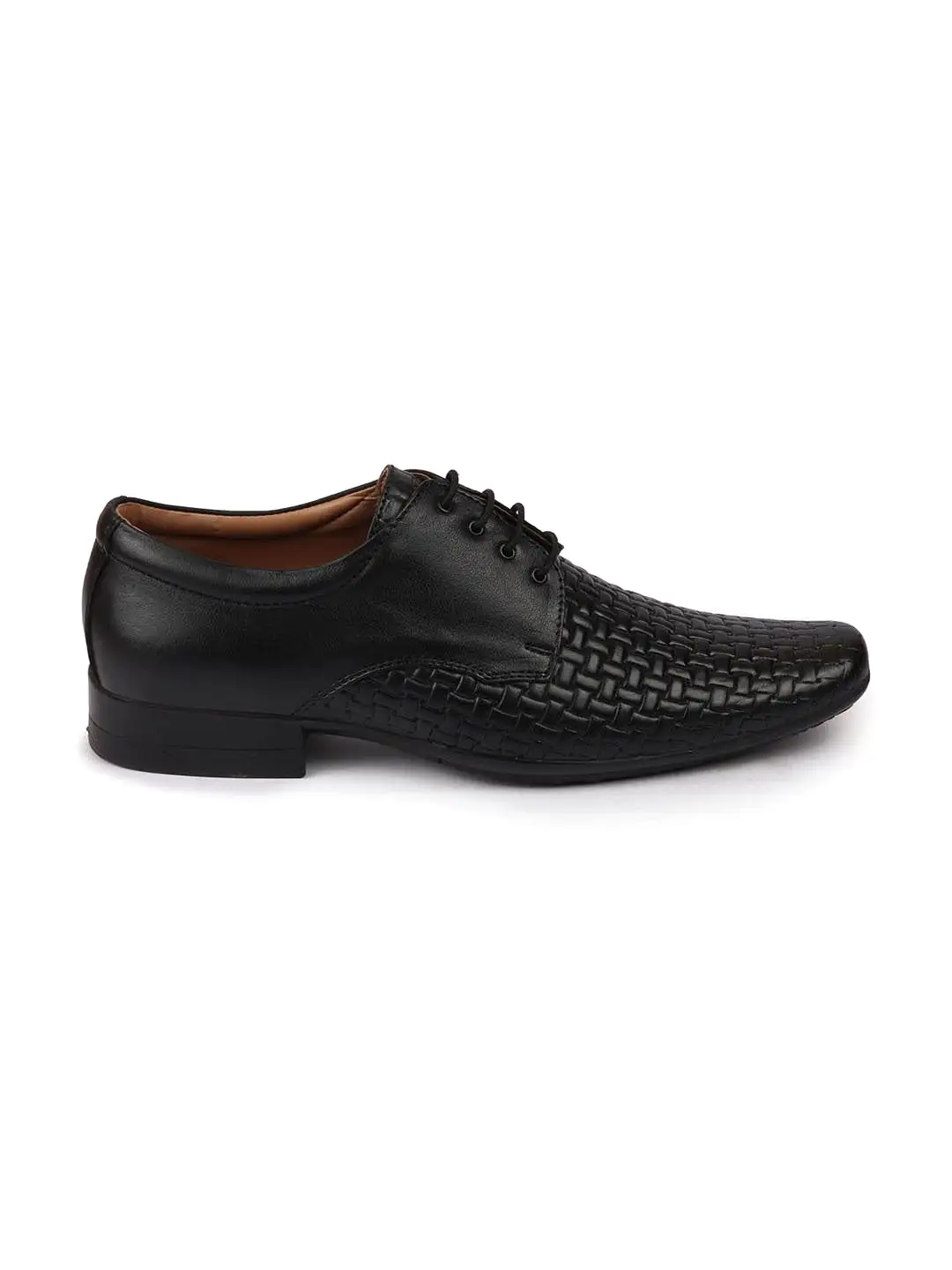 Men Black Formal Leather Lace Up Shoes