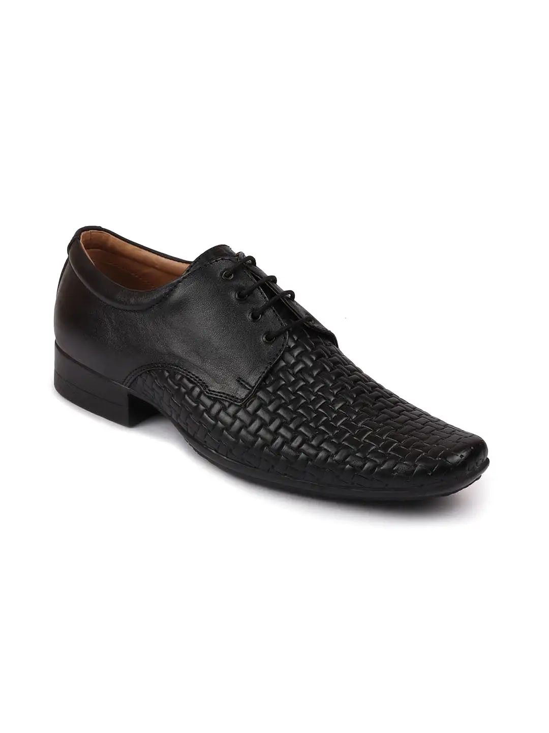 Men Black Formal Leather Lace Up Shoes