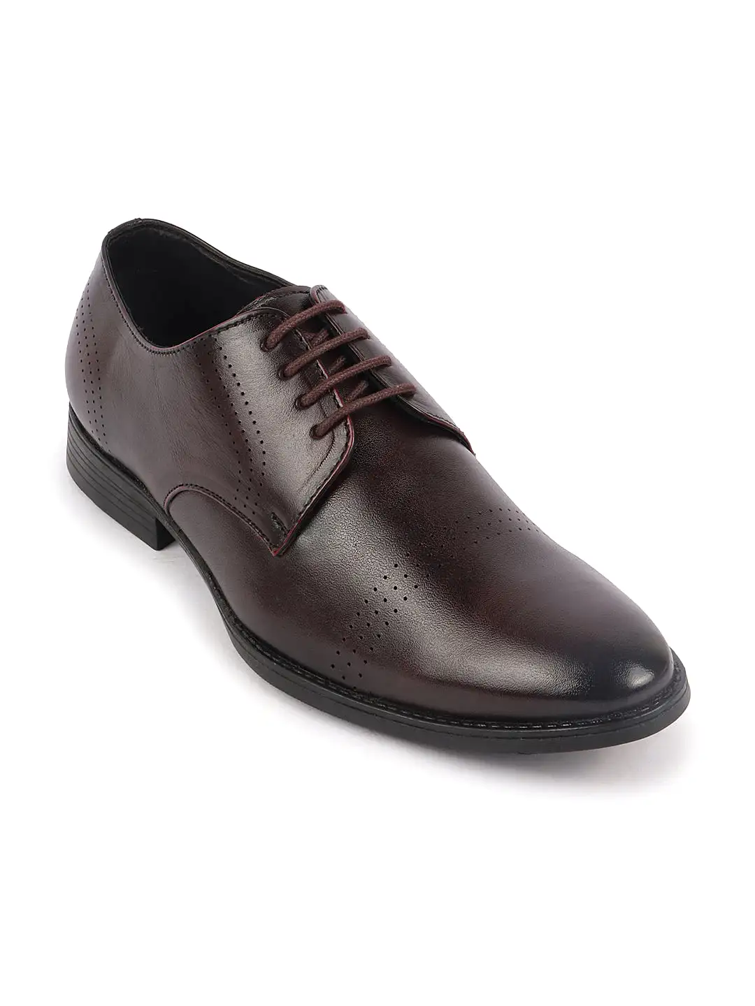 Men Brown Party Formal Office Genuine Leather Lace Up Shoes