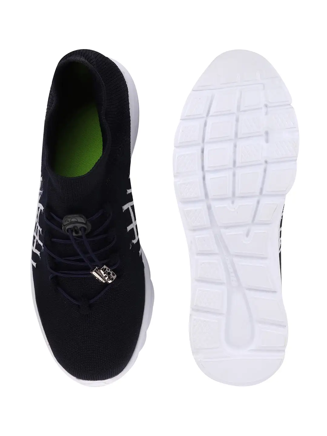 Men Navy Blue Sports Lace-Up Walking Shoes