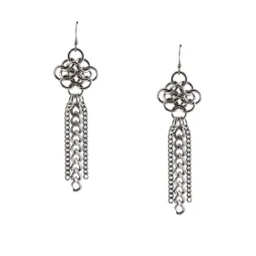 METAL Rosette & Tassel Earrings