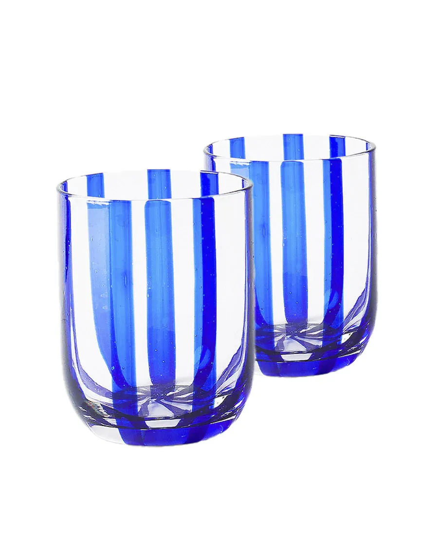 Mykonos Stripe Tumbler Glass 2P