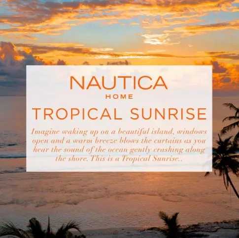 Nautica Soy Wax Blend 3 Wick Candle - Tropical Sunrise 14.5 Oz