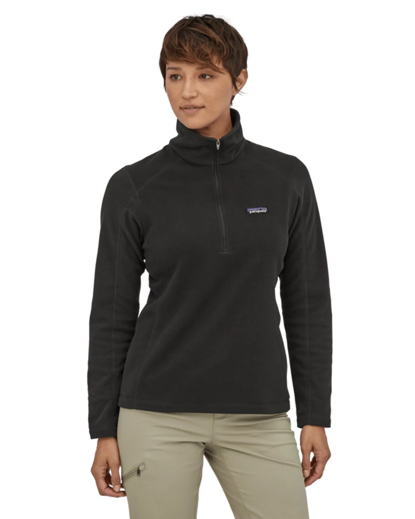 Patagonia Micro D Women's 1/4 Zip - Black | Shop Shirts & Tops at Trojan Wake Ski Snow & Snow Skiers Warehouse