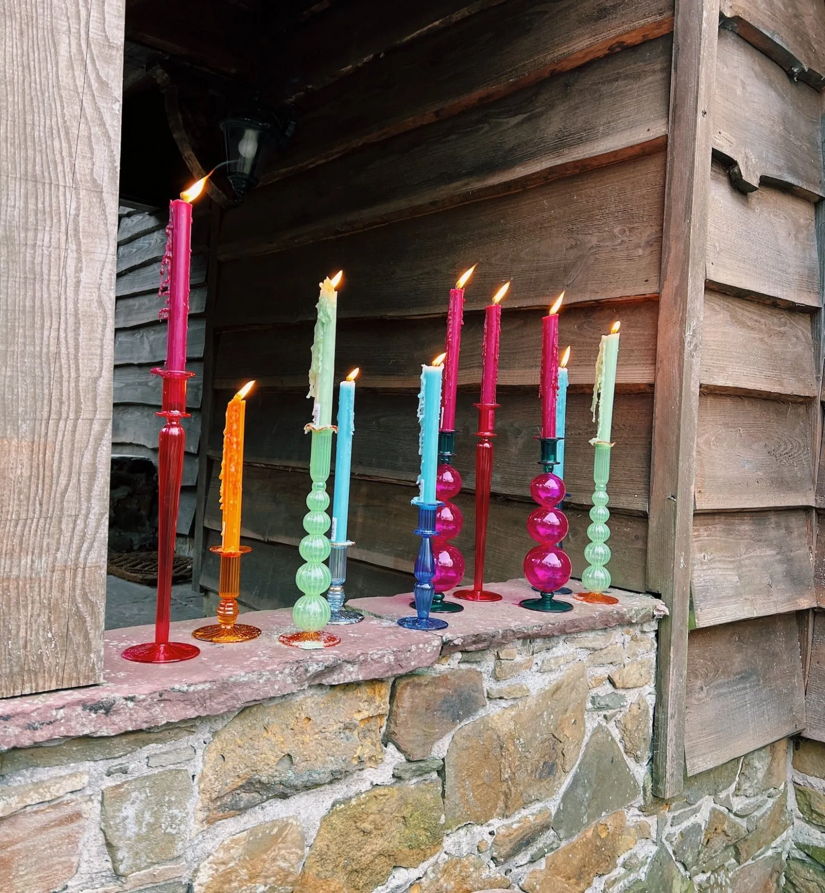 Peony Glass Candle Holder