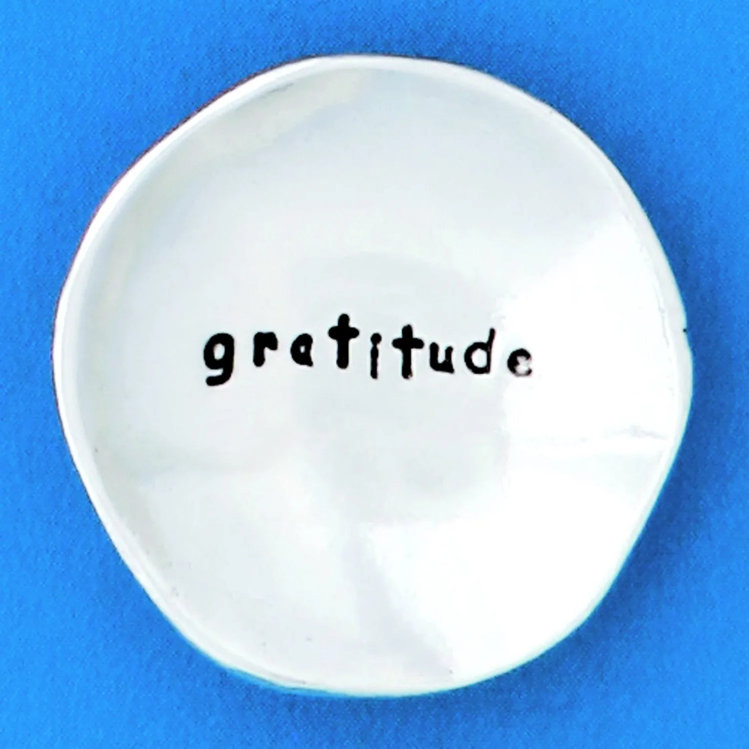 Pewter Trinket Dish Gratitude - small