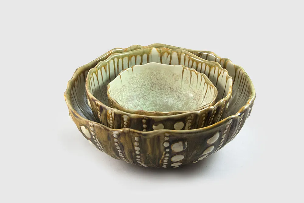 SEA URCHIN LARGE BOWL MINT & TORT