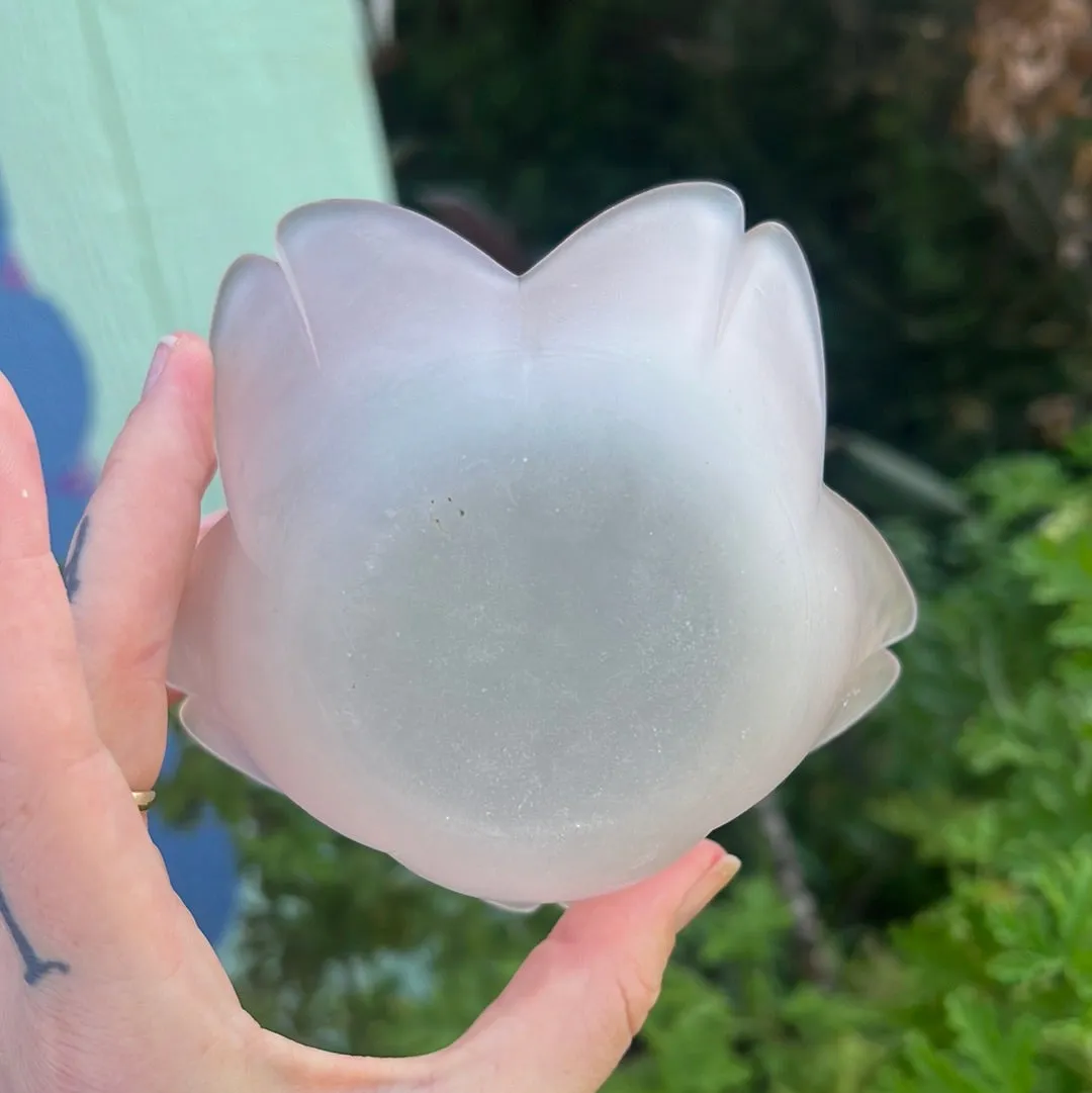 Soft pink glass cherry blossom bowl