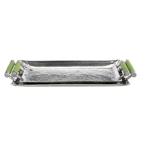 Stainless Steel & Shagreen Rectangular Tray (Small/Medium)