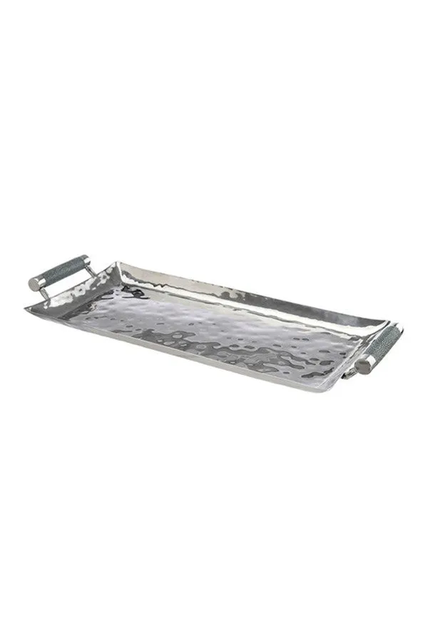 Stainless Steel & Shagreen Rectangular Tray (Small/Medium)