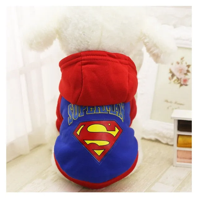 Superhero Logo Printed Dog's War Hoodies