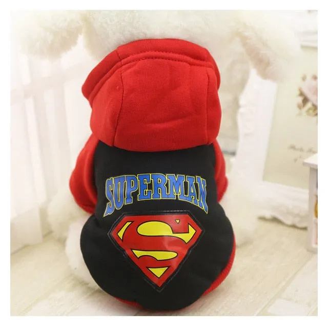 Superhero Logo Printed Dog's War Hoodies