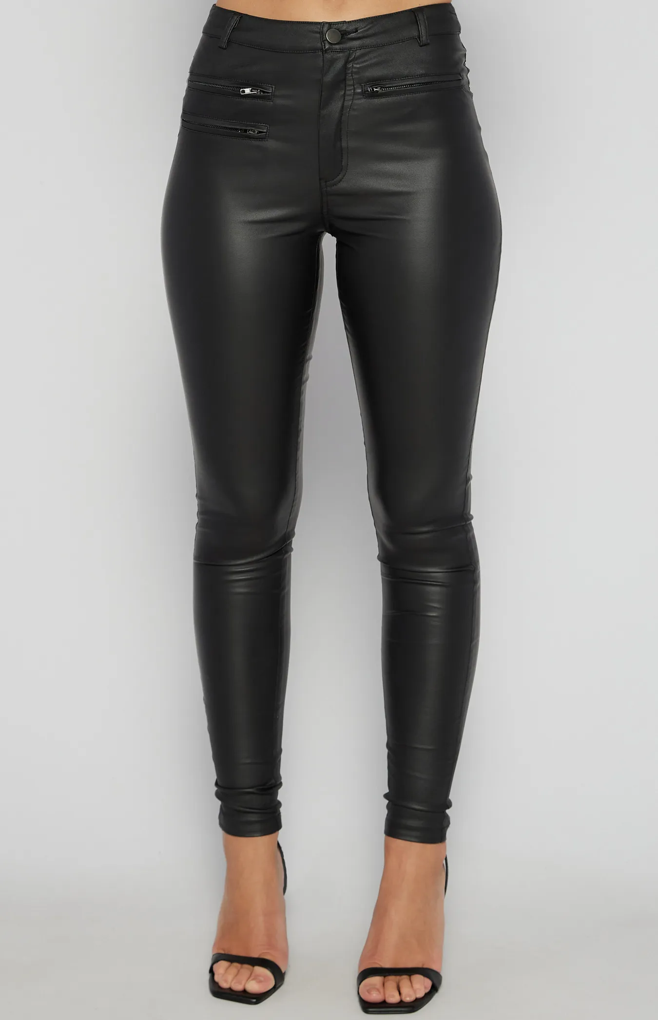 Textured Skinny Jeans with Zip Details (AP301A)