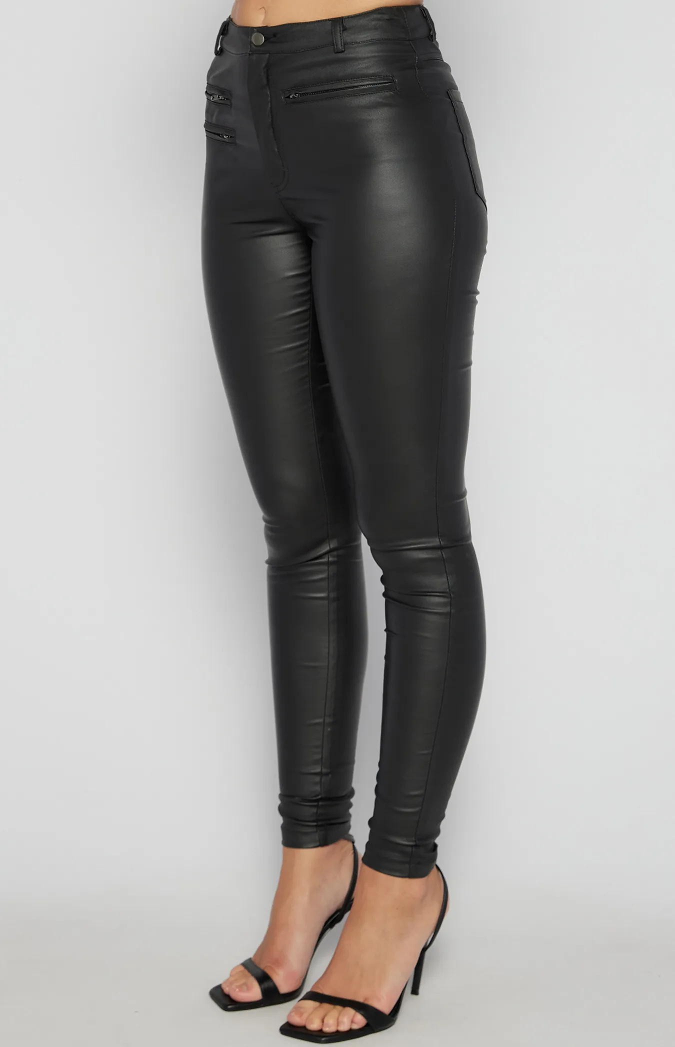 Textured Skinny Jeans with Zip Details (AP301A)