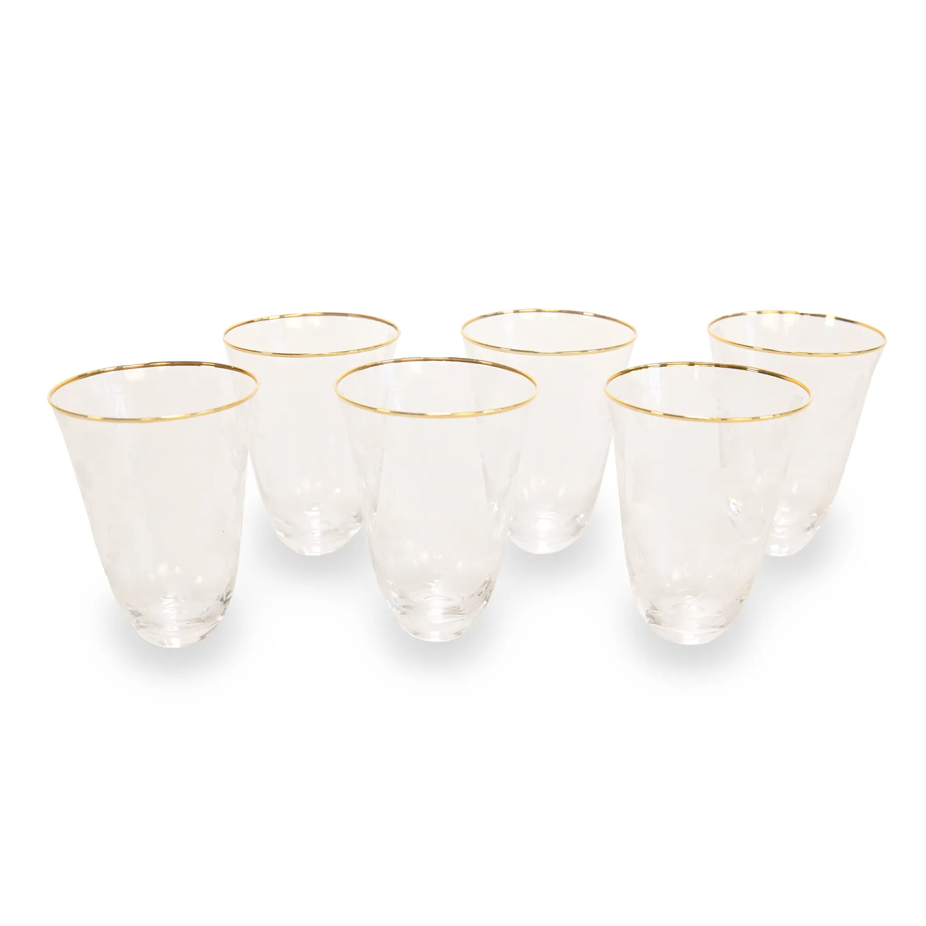 The Etched Glass, Set of 6 - Gold Candy / Glass