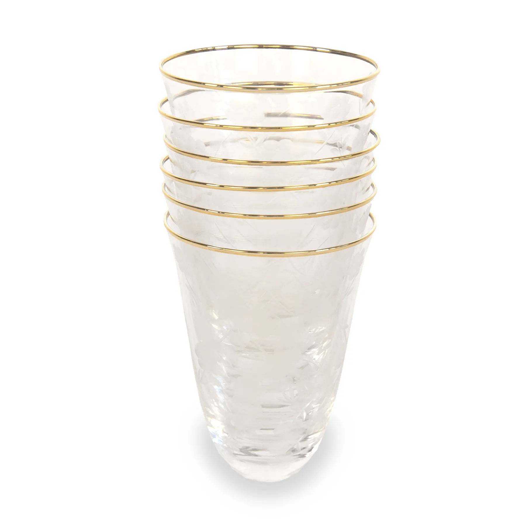 The Etched Glass, Set of 6 - Gold Candy / Glass