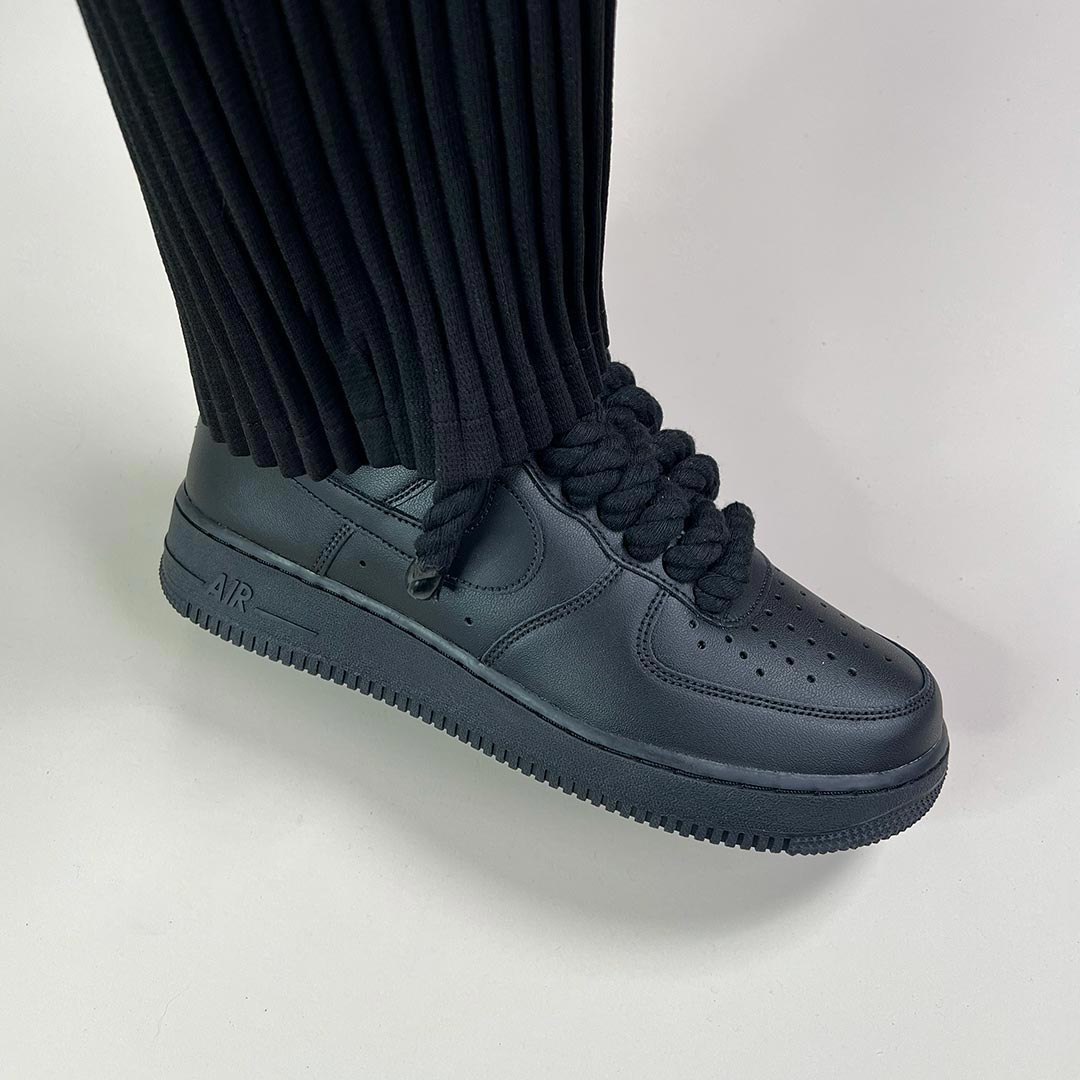 Thicc Laces - Black Air Force 1 Custom