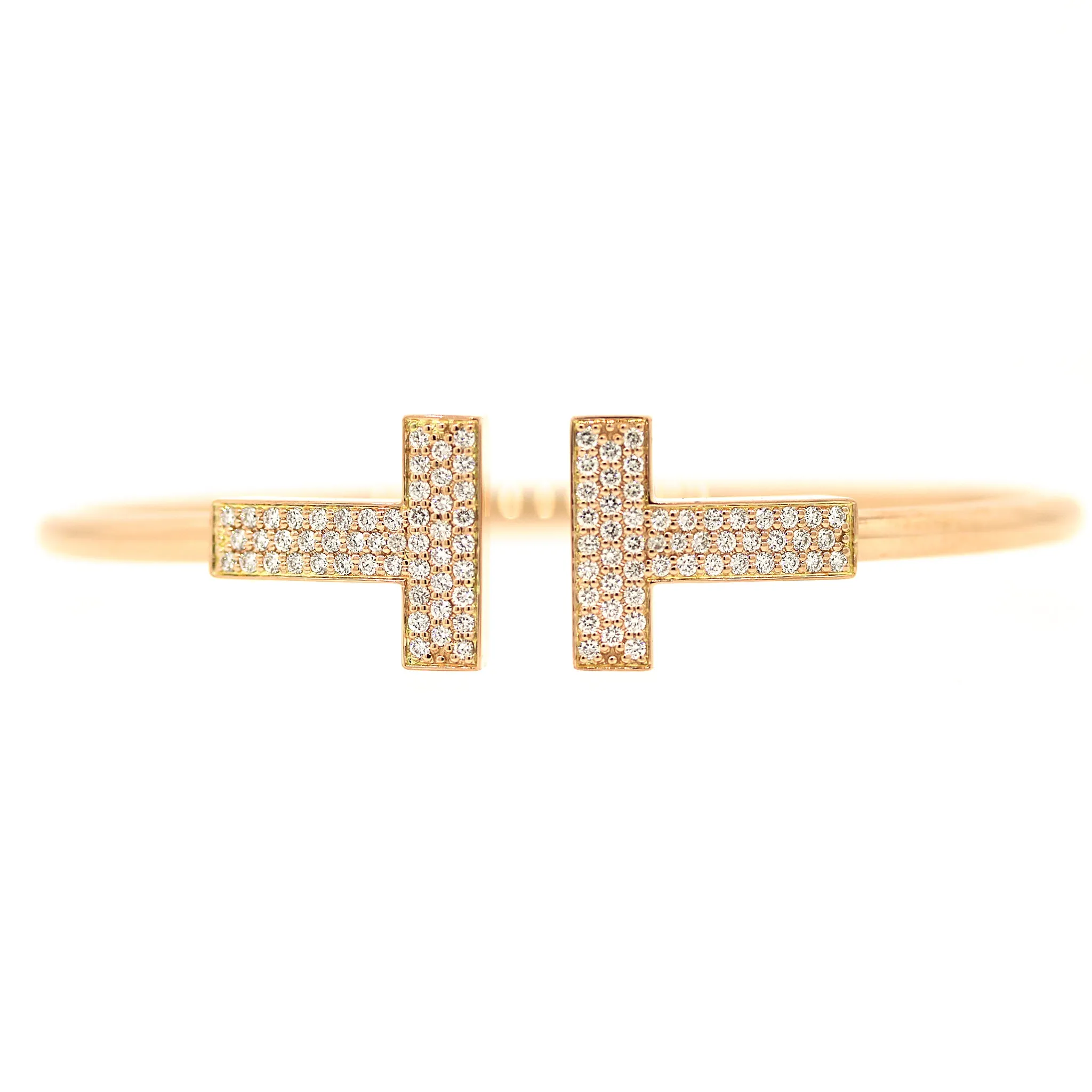 Tiffany and Co. T Wide Diamond Wire Bracelet