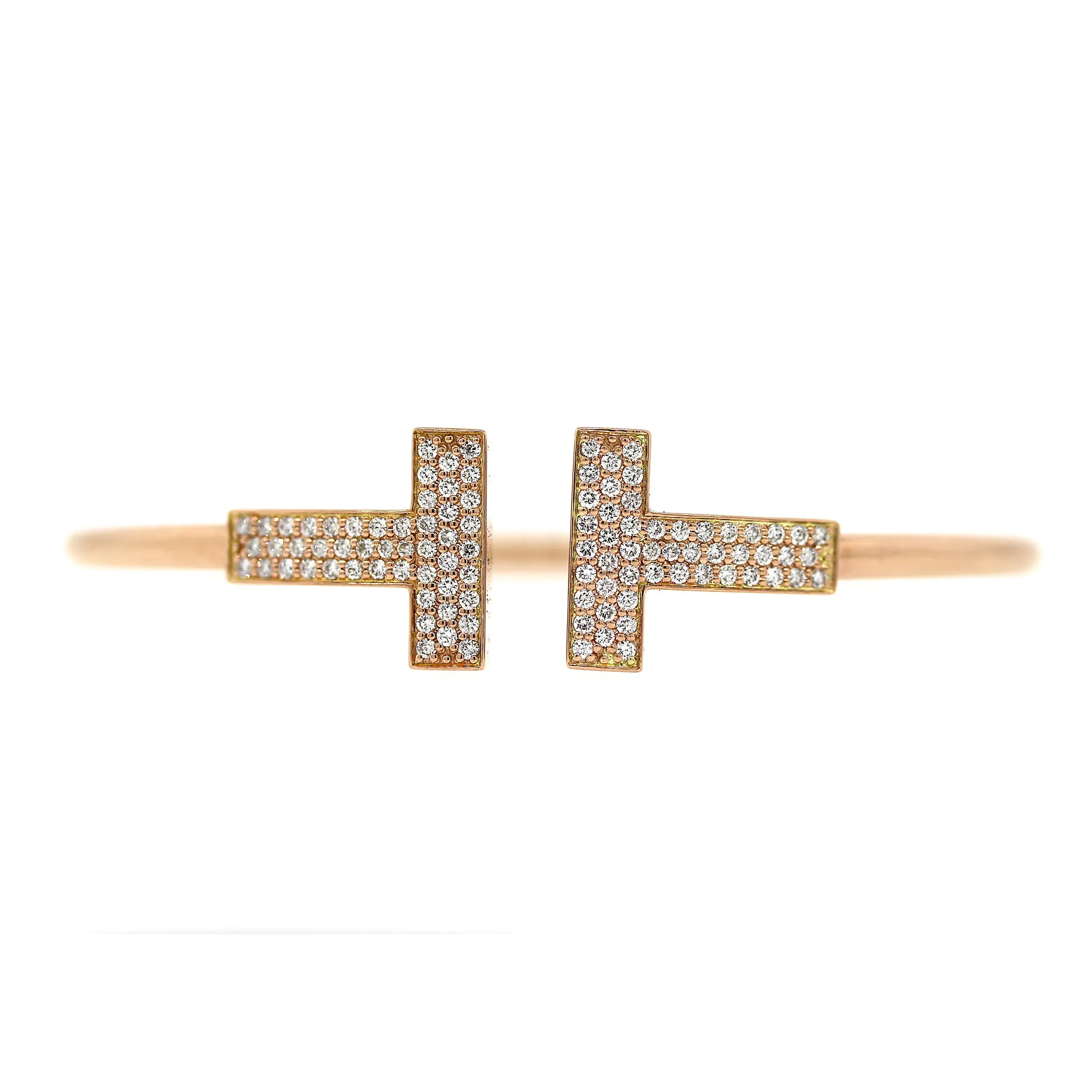 Tiffany and Co. T Wide Diamond Wire Bracelet