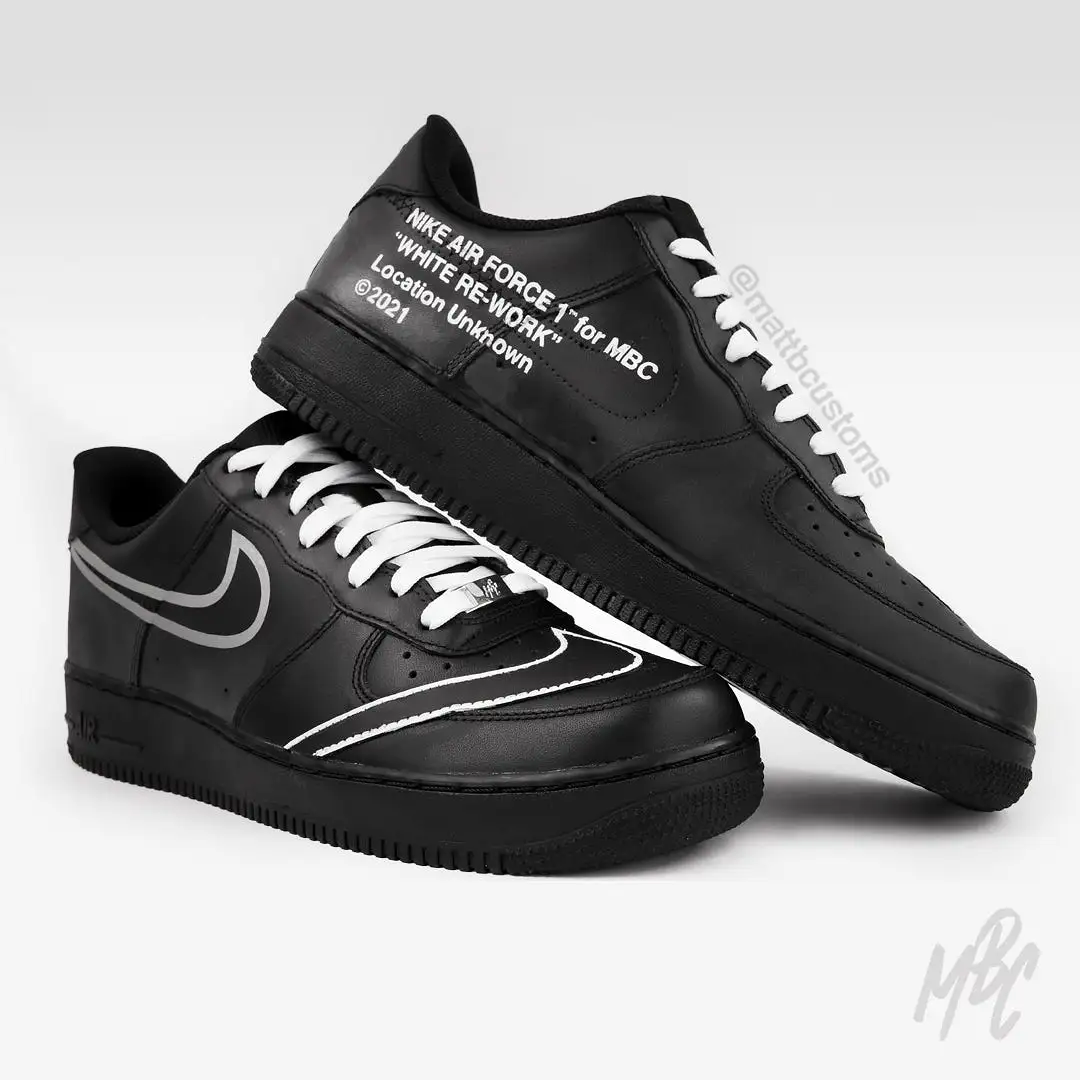 White Rework - Black Air Force 1 | UK 10.5