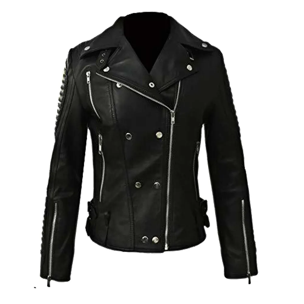 Women Leather Jacket Crushing Tops Clearance Wear 3